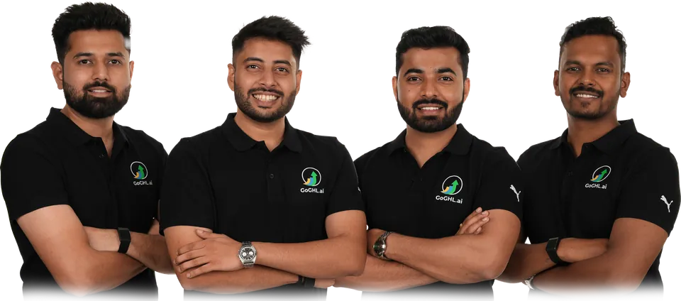 The four co-founders of GHL Doctor and GoGHL.ai, left to right: Vivek, Kanishka Sarin, Yogesh Yadav and Yogesh Kumawat.